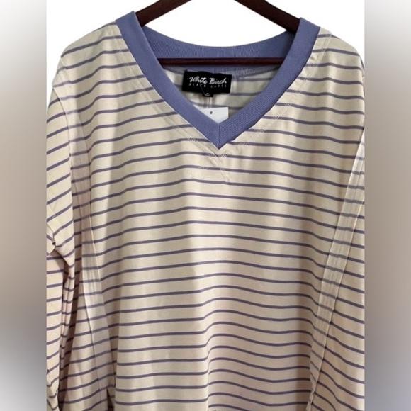 White Birch Black Label Springtime Stripes Weekender V-Neck Pullover, NWT, M - Picture 2 of 16